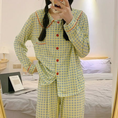 CoCopeaunt Womens Cartoon Heart pattern Pajamas Set Turn-down Collar Pyjamas Long Sleeves Suit Soft Female Sleepwear Homewear Home Services
CoCopeaunt Womens Cartoon Heart pattern Pajamas Set Turn-down Collar Pyjamas Long Sleeves Suit Soft Female Sleepwear Homewear Home Services