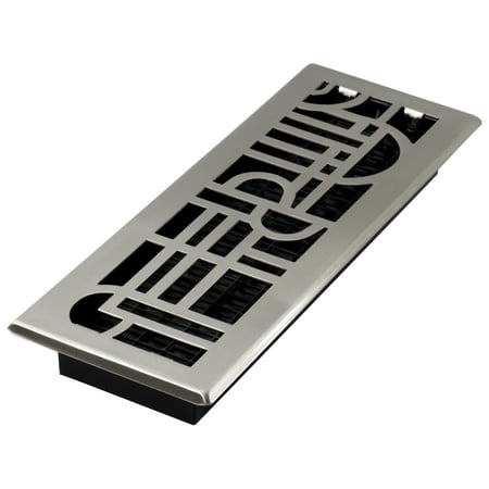 Decor Grates 4 x 14 Steel Plated Brushed Nickel Finish Art Deco Design Floor Register
Decor Grates 4 x 14 Steel Plated Brushed Nickel Finish Art Deco Design Floor Register