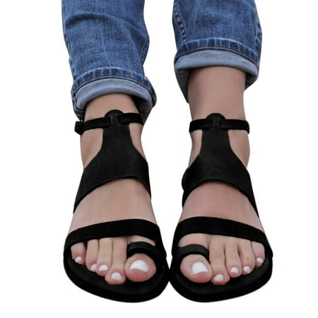 Cathalem Strap Sandals Buckle Soft Roman Ladies Shoes Fashion Solid Sole Style Flat Women s Funky Monkey Sandals Women Size 12 Black 8.5
Cathalem Strap Sandals Buckle Soft Roman Ladies Shoes Fashion Solid Sole Style Flat Women s Funky Monkey Sandals Women Size 12 Black 8.5
