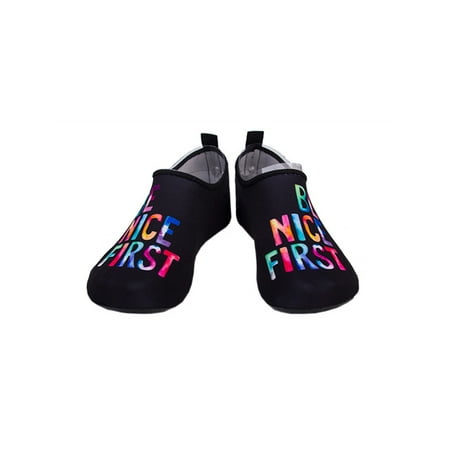 Ritualay Women Men Beach Shoe Rubber Soft Sole Water Shoes Quick Dry Aqua Socks Breathable Lightweight Sock Sneakers Surf Summer Barefoot Black Letter 10.5-11
Ritualay Women Men Beach Shoe Rubber Soft Sole Water Shoes Quick Dry Aqua Socks Breathable Lightweight Sock Sneakers Surf Summer Barefoot Black Letter 10.5-11