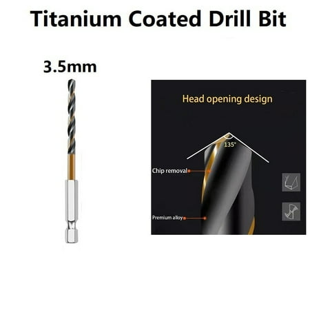 BCLONG 1PC HSS High Speed Steel Titanium Coated Drill Bit Set 1/4 Hex Shank 1.5-6.5mm
BCLONG 1PC HSS High Speed Steel Titanium Coated Drill Bit Set 1/4 Hex Shank 1.5-6.5mm