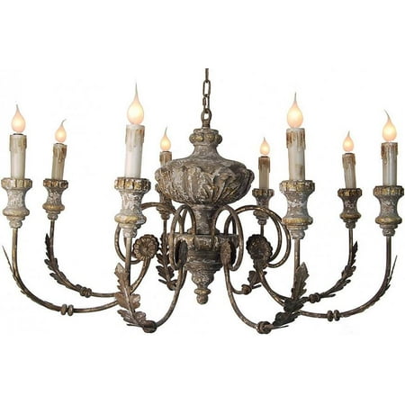 Chandelier Dove Gray Wood Hiroshi Carved