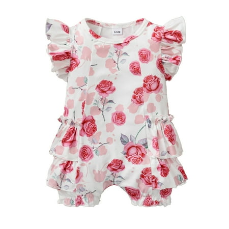 KIMI BEAR Newborn Baby Girls Outfits 6 Months Spring Summer Outfits 9 Months Lovely Rose Prints Lace Trims Fly Sleeve Jumpsuit White
KIMI BEAR Newborn Baby Girls Outfits 6 Months Spring Summer Outfits 9 Months Lovely Rose Prints Lace Trims Fly Sleeve Jumpsuit White