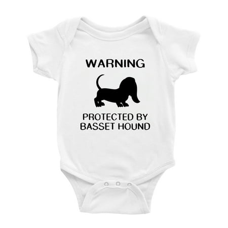 Warning: Protected by A Basset Hound Dog Funny Baby Rompers Infant Clothes (White 18-24 Months)
Warning: Protected by A Basset Hound Dog Funny Baby Rompers Infant Clothes (White 18-24 Months)