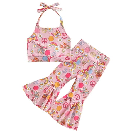Summer Toddler Baby Girls Outfits Floral Print Sleeveless Halterneck Tops Elastic Flared Pants Clothes Set
Summer Toddler Baby Girls Outfits Floral Print Sleeveless Halterneck Tops Elastic Flared Pants Clothes Set