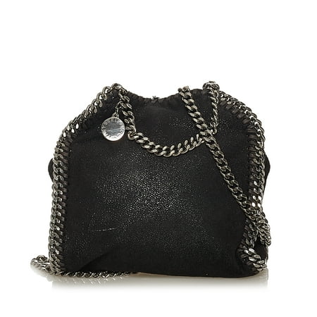 Pre-Owned Stella McCartney Falabella Fold-Over Satchel Fabric Black