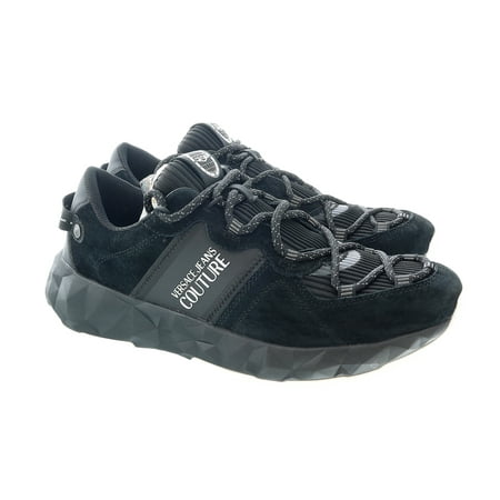 Versace Jeans Couture Black Athletic Fashion Faceted Sole Sneakers-10 for mens