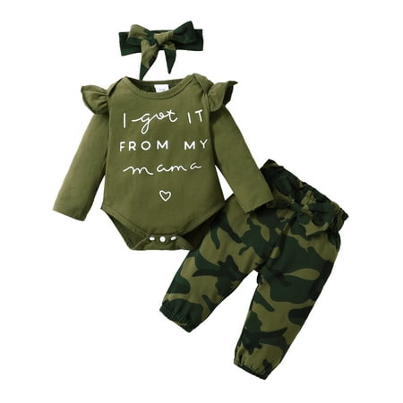 Kucnuzki 3 Months Baby Girl Fall-Winter Outfits Pants Sets 6 Months Long Sleeve Letter Prints Button Romper Tops Elastic Camouflage Pants Headband 3PCS Set Green
Kucnuzki 3 Months Baby Girl Fall-Winter Outfits Pants Sets 6 Months Long Sleeve Letter Prints Button Romper Tops Elastic Camouflage Pants Headband 3PCS Set Green