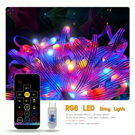 16 Colors Changing Lamp Waterproof RGB LED Fairy String Lights for Christmas Tree Tent Decor
16 Colors Changing Lamp Waterproof RGB LED Fairy String Lights for Christmas Tree Tent Decor