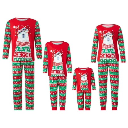 Xingqing Matching Christmas Pajamas for Family Bear Print Long Sleeve Tops and Stripe Pant for Parent-Child RedBaby-6-9 Months
Xingqing Matching Christmas Pajamas for Family Bear Print Long Sleeve Tops and Stripe Pant for Parent-Child RedBaby-6-9 Months