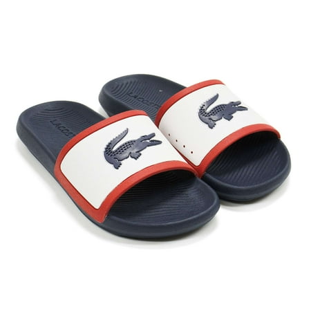 Lacoste Men s Croco Slide Tri 2 Sandals White \ Navy \ Red 12 M US