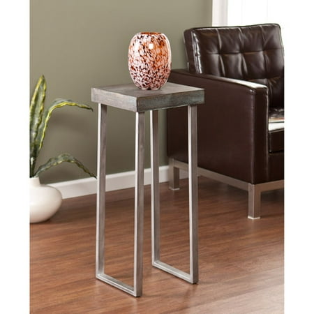 Southern Enterprises Whelan Pedestal Accent Side Table, Burnt Oak