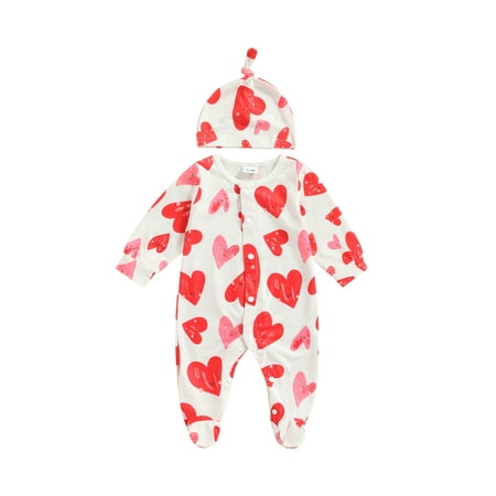 CenturyX Newborn Baby Boy Girl Valentine s Day Footed Romper Long Sleeve Heart Print Hoodie Bodysuit Red 3-6 Months
CenturyX Newborn Baby Boy Girl Valentine s Day Footed Romper Long Sleeve Heart Print Hoodie Bodysuit Red 3-6 Months