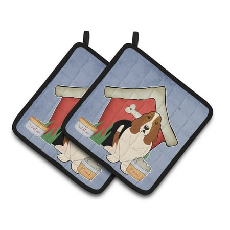 Carolines Treasures BB2775PTHD Dog House Collection Basset Hound Pair of Pot Holders