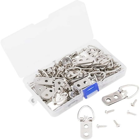 60 Pieces Photo Album Hook D Ring Shape Frame Picture Hook Double Hole with Screw Hook Suitable for Decorative Photo Frames
60 Pieces Photo Album Hook D Ring Shape Frame Picture Hook Double Hole with Screw Hook Suitable for Decorative Photo Frames