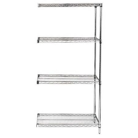 Wire Shelving Add-on Kit 14 x 72 x 86 in. - Stainless Steel