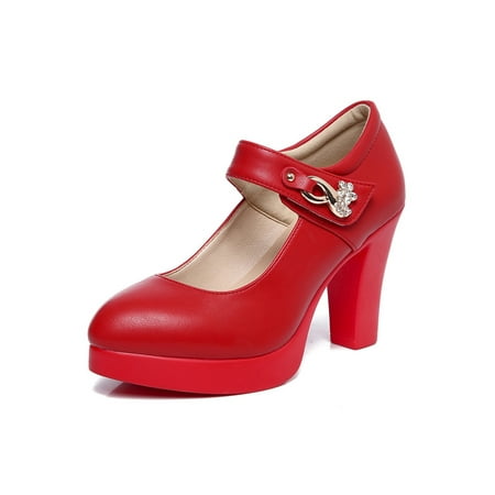 Woobling Women High Heels One-strap Dress Pump Shoes Chunky Pumps Fashion Mary Jane Formal Party Work Shoe Red 8CM 6
Woobling Women High Heels One-strap Dress Pump Shoes Chunky Pumps Fashion Mary Jane Formal Party Work Shoe Red 8CM 6