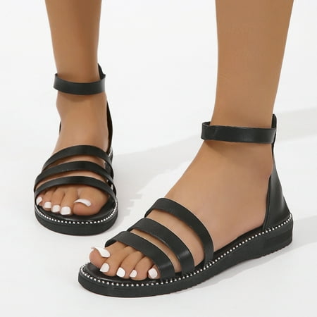 Aayomet Dressy Sandals Women Women Sandals Summer New Pattern Solid Color Simple Open Toe Thick Bottom Flat Bottom Comfortable Black 8.5
Aayomet Dressy Sandals Women Women Sandals Summer New Pattern Solid Color Simple Open Toe Thick Bottom Flat Bottom Comfortable Black 8.5