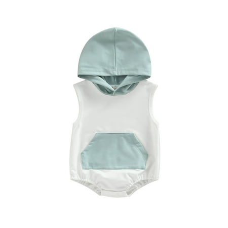 Infant Baby Summer Romper Jumpsuit Outfits Sleeveless Contrast/Solid Color One-Piece Hooded Bodysuit
Infant Baby Summer Romper Jumpsuit Outfits Sleeveless Contrast/Solid Color One-Piece Hooded Bodysuit