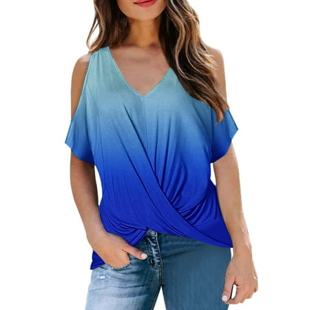Tank Top for Women Sexy Tops for Women Women s Leisure Comfortable V-neck Off-Shoulder Short-Sleeved Cross Top Blouse Tshirts Shirts for Women Shirts for Women Clearance Blue M
Tank Top for Women Sexy Tops for Women Women s Leisure Comfortable V-neck Off-Shoulder Short-Sleeved Cross Top Blouse Tshirts Shirts for Women Shirts for Women Clearance Blue M