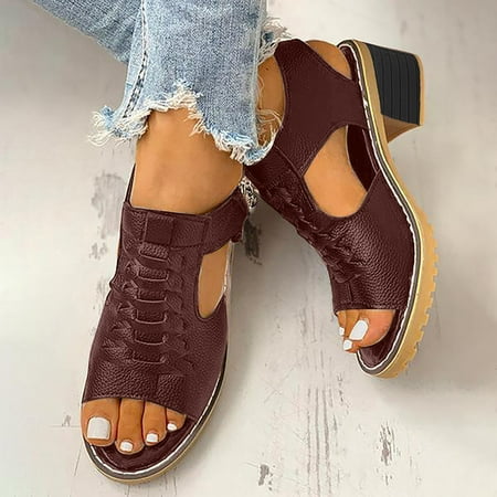 YODETEY Women s Sandals Hollow Out Mid Heel Casual Sandals Summer Vacation Open Toe Beach Sandals Brown
YODETEY Women s Sandals Hollow Out Mid Heel Casual Sandals Summer Vacation Open Toe Beach Sandals Brown