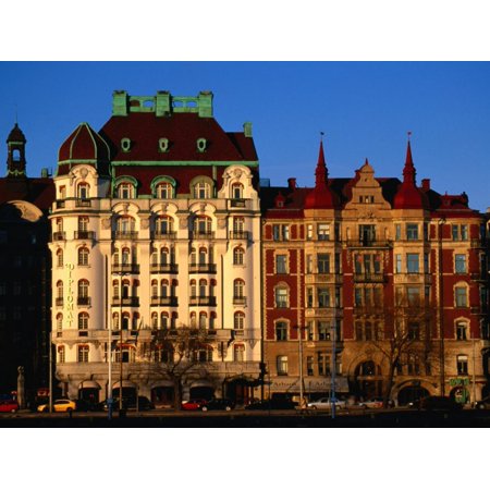 Buildings on Strandvagen River, Stockholm, Sweden Print Wall Art By Jonathan Smith