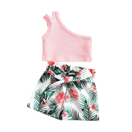 Calsunbaby Newborn Baby Girls Summer Outfits One-shoulder Ribbed Tank Tops Belted Stripe Leaf Flower Shorts Leaf Flower 2-3 Years
Calsunbaby Newborn Baby Girls Summer Outfits One-shoulder Ribbed Tank Tops Belted Stripe Leaf Flower Shorts Leaf Flower 2-3 Years