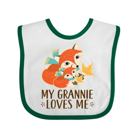 Inktastic My Grannie Loves Me Fox Gift Baby Boy or Baby Girl Bib