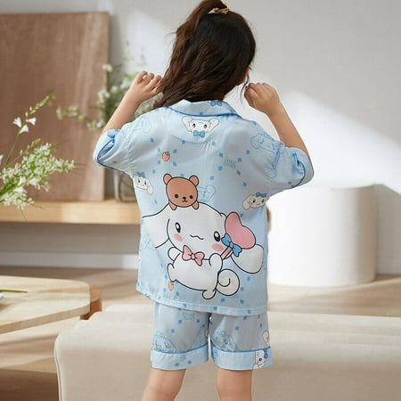 Kawaii Sanrio Hello Kitty Kuromi Cinnamoroll Children Ice Silk Pajamas Summer Girl Relaxed Loose Fitting Short Sleeve Pajama Set
Kawaii Sanrio Hello Kitty Kuromi Cinnamoroll Children Ice Silk Pajamas Summer Girl Relaxed Loose Fitting Short Sleeve Pajama Set