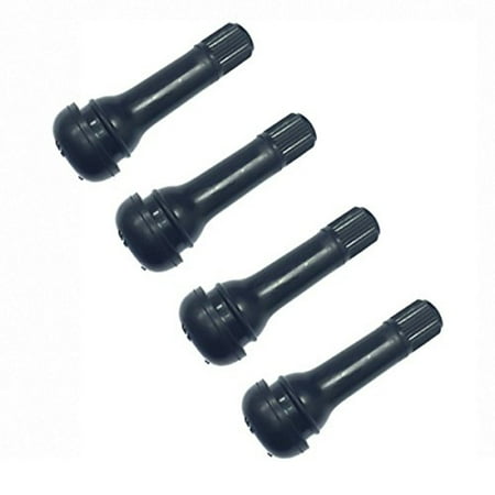 4pcs TR414 Snap-In Rubber Stem Tubeless Tire Rim Scooter Moped (Black)