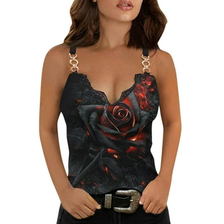 Women Casual Spaghetti Straps Sleeveless Tee Cold Shoulder Tops V Neck Lace Trim Summer T Shirts Tunics 4 Pack Tops for Women Black Camisole with Bra
Women Casual Spaghetti Straps Sleeveless Tee Cold Shoulder Tops V Neck Lace Trim Summer T Shirts Tunics 4 Pack Tops for Women Black Camisole with Bra