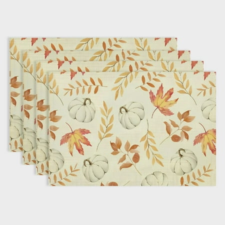 ZHZY Orange Maple Leaf Pumpkin Fall Placemats Seasonal Autumn Table Mats for Party Kitchen Dining Decoration 18x12in
ZHZY Orange Maple Leaf Pumpkin Fall Placemats Seasonal Autumn Table Mats for Party Kitchen Dining Decoration 18x12in