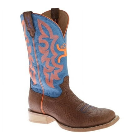 Twisted X Boots (DS)Hooey Cognac Bullhide-12in NeonBlue Cognac/Neonblue 10 D