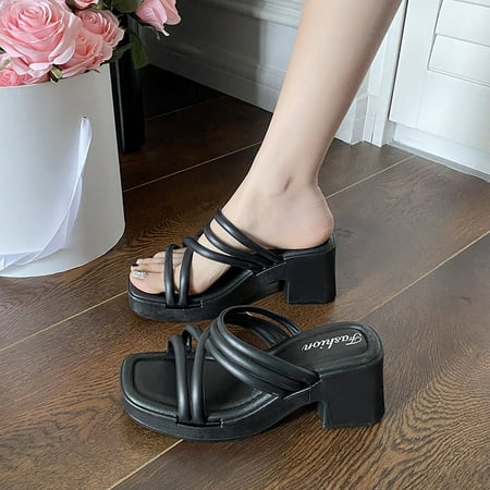Summer new hot style temperament sandals and slippers women wear high-end high-heeled slippers sandals women
Summer new hot style temperament sandals and slippers women wear high-end high-heeled slippers sandals women