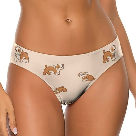 Cartoon Happy Bulldog Women s Thongs Sexy T Back G-Strings Panties Underwear Panty