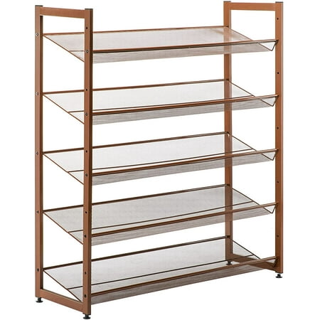 Yodudm 5-Tier Metal Shoe Rack for up to 25 Pairs Shoe Organizer with Angle from Slant to Flat Stackable Shoe Storage Shelves with Stable Iron Structure for Entryway Closet Brown
Yodudm 5-Tier Metal Shoe Rack for up to 25 Pairs Shoe Organizer with Angle from Slant to Flat Stackable Shoe Storage Shelves with Stable Iron Structure for Entryway Closet Brown