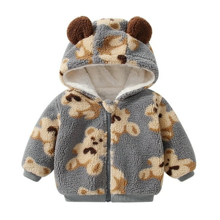 EHTMSAK Toddler Child Boy Girl Zip Up Fall Winter Jacket Infant Baby Fleece Ears Cartoon Print Coat Long Sleeve Hooded Outerwear Gray 90
EHTMSAK Toddler Child Boy Girl Zip Up Fall Winter Jacket Infant Baby Fleece Ears Cartoon Print Coat Long Sleeve Hooded Outerwear Gray 90