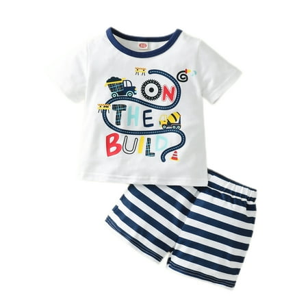 Baby Boys Outfits Letter Print Short Sleeve Round Neck T-shirt Top +Stripe Shorts 2Pcs Clothes Set 3-6 Months White
Baby Boys Outfits Letter Print Short Sleeve Round Neck T-shirt Top +Stripe Shorts 2Pcs Clothes Set 3-6 Months White