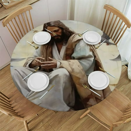 QCPP Jesus Birds Figurative Art Round Table Cover 100% Polyester Fiber Great for Home Kitchen Parties Holiday Dinner 38 -42
QCPP Jesus Birds Figurative Art Round Table Cover 100% Polyester Fiber Great for Home Kitchen Parties Holiday Dinner 38 -42
