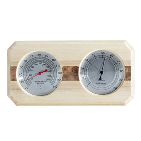 

OOKWE Wood Sauna Hygrothermograph 2 in 1 Double Dial Thermometer Hygrometer Sauna Room Equipment and Accessories