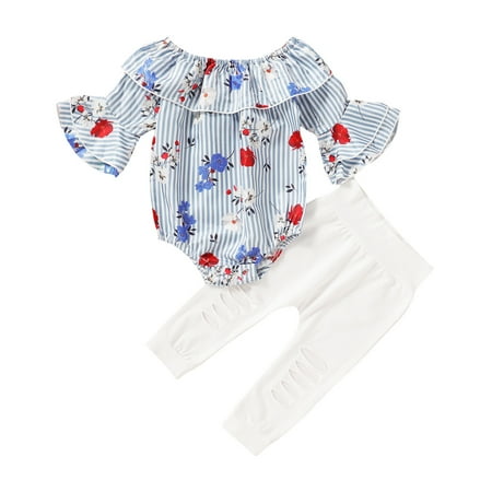 NZRVAWS Baby Girls Outfits 12 Months Baby Girls Floral Print 18 Months Baby Girls Pagoda Sleeve Romper Top Ripped Pants 2Pcs Fall Winter Clothes Set Blue
NZRVAWS Baby Girls Outfits 12 Months Baby Girls Floral Print 18 Months Baby Girls Pagoda Sleeve Romper Top Ripped Pants 2Pcs Fall Winter Clothes Set Blue