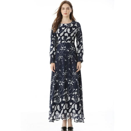 Juebong Christmas Deals Women s Muslim Fashion Print Swing Temperament Slim Muslim Dress Long Dress on Clearance Blue M
Juebong Christmas Deals Women s Muslim Fashion Print Swing Temperament Slim Muslim Dress Long Dress on Clearance Blue M