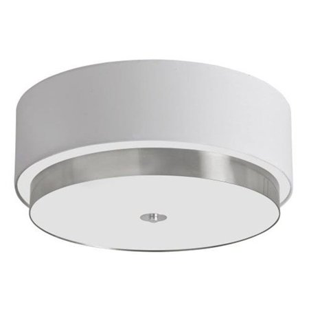 Dainolite 3 Light Flush Mount, Satin Chrome