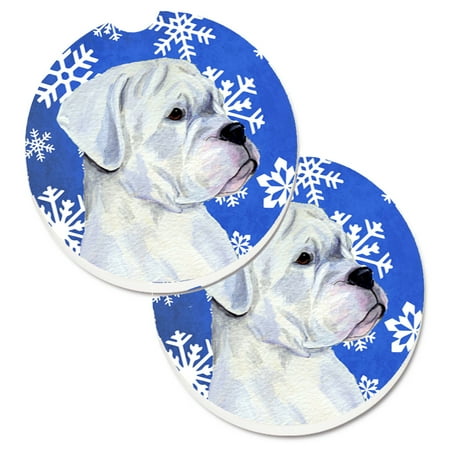 Carolines Treasures SS4647CARC Boxer Winter Snowflakes Holiday Set of 2 Cup Holder Car Coasters Large multicolor
Carolines Treasures SS4647CARC Boxer Winter Snowflakes Holiday Set of 2 Cup Holder Car Coasters Large multicolor