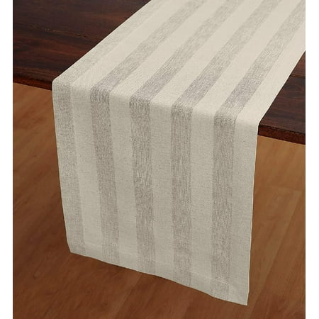 Linen Table Runner – 14 x 36 Inch Doro Natural – Zoe Linen Cotton Natural Fabric Machine Washable Table Runner
