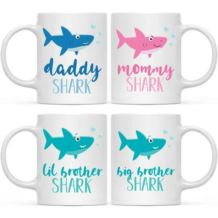 CTDream Baby Shark Family 11oz. Coffee Mug Gift Set Mommy Daddy Big Lil Brother Shark 4-Pack Shark Do Do Do Gift Idea Birthday Christmas Gifts for Mother s Father s Day
CTDream Baby Shark Family 11oz. Coffee Mug Gift Set Mommy Daddy Big Lil Brother Shark 4-Pack Shark Do Do Do Gift Idea Birthday Christmas Gifts for Mother s Father s Day