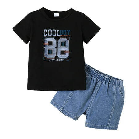 Toddler Baby Boys Clothes Letter Print T-shirt Top +Ripped Jeans Shorts 2Pcs Outfits Set 2-3T Black
Toddler Baby Boys Clothes Letter Print T-shirt Top +Ripped Jeans Shorts 2Pcs Outfits Set 2-3T Black