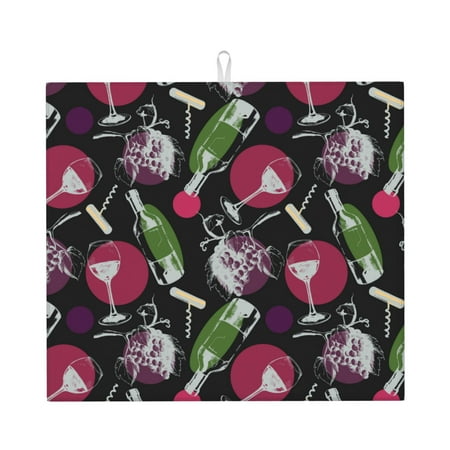 Dish Drying Mats for Kitchen Counter Wine Bottle Print No.9019 16x18in Dish Drying Pad Coffee Mat with Hanging Loop Super absorbent Kitchen Counter Mat Coffee Bar Accessories
Dish Drying Mats for Kitchen Counter Wine Bottle Print No.9019 16x18in Dish Drying Pad Coffee Mat with Hanging Loop Super absorbent Kitchen Counter Mat Coffee Bar Accessories