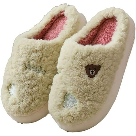 DanceeMangoo Women Men Fluffy Fur Warm Fleece Lining Winter House Shoes Cute Bear Furry Indoor Slippers
DanceeMangoo Women Men Fluffy Fur Warm Fleece Lining Winter House Shoes Cute Bear Furry Indoor Slippers