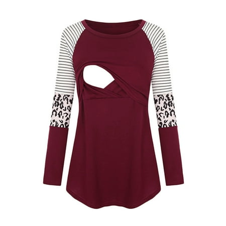 Shldybc Maternity Shirts Maternity Round Neck Stripe Leopard Long Sleeve Breast Feeding Pregnant Woman Nursing Blouse Tops Plus Size Tops for Women Summer Savings Clearance
Shldybc Maternity Shirts Maternity Round Neck Stripe Leopard Long Sleeve Breast Feeding Pregnant Woman Nursing Blouse Tops Plus Size Tops for Women Summer Savings Clearance
